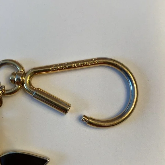 Authentic Louis Vuitton bag charm Porte Cles puzzle key chain Black Gold - Picture 8 of 10